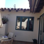 patio that filled with rainwater before tank was installed