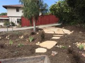 Bridge leading to patio